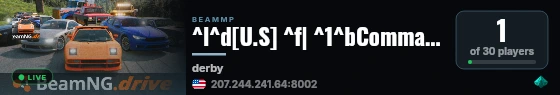 ^l^d[U.S] ^f| ^1^bCommand Gaming ^f| ^eVanilla^f| ^aDerby live status badge