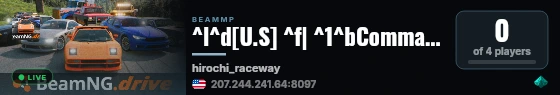 ^l^d[U.S] ^f| ^1^bCommand Gaming ^f| ^eModded ^f| ^aHirochi Raceway live status badge