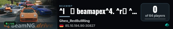 ^l   ⚡ beamapex^4. ^r❙ ^l^cRace ^r❙ ^l^6RedBull Ring ^r❙ ^l^cAutomatic Races ^r^l^6•^l ^cStats ^r❙ ^l^6by ^fbeamsharp^r^l^4. ^r❙ ^7BeamApex:BeamSharp:Beam#:Rigged live status badge