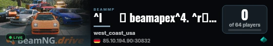 ^l      ⚡ beamapex^4. ^r❙ ^l^cRace ^r❙ ^l^6West Coast ^r❙ ^l^cAutomatic Races ^r^l^6•^l ^cStats ^r❙ ^l^6by ^fbeamsharp^r^l^4. ^r❙ ^7BeamApex:BeamSharp:Beam#:Rigged:Racing live status badge