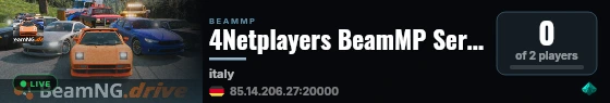 4Netplayers BeamMP Server live status badge