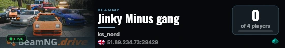 Jinky Minus gang live status badge