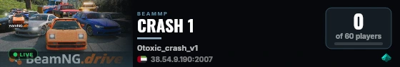 CRASH 1 live status badge
