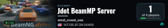 Jdot BeamMP Server live status badge