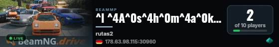 ^l ^4A^0s^4h^0m^4a^0k^4e^0r^4000 ^f Server 07 ^5 | ^a 🚞 Argentinean Roads🗻 ^5 | ^f  Similar to Rutas live status badge