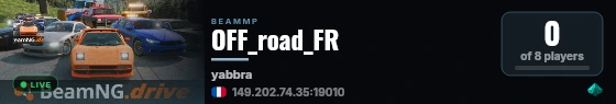 OFF_road_FR live status badge