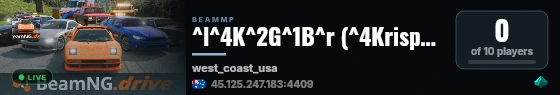 ^l^4K^2G^1B^r (^4Krispy ^2Garlic ^1Burger^r) ^l| ^4NO MODS ^r^l|^r WEST COAST ^l^424/7 ^r^l|^r ^1LAND ^4DOWN ^fUNDER^r live status badge