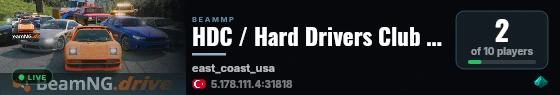 HDC / Hard Drivers Club - East Coast live status badge