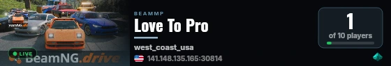 Love To Pro live status badge