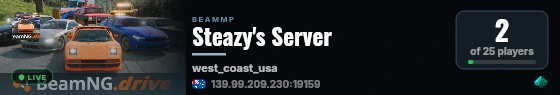Steazy's Server live status badge