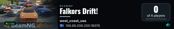 Falkors Drift! live status badge