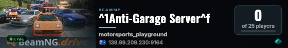 ^1Anti-Garage Server^f live status badge
