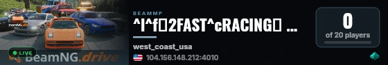 ^l^f💥2FAST^cRACING💥 🍧^b[-[^eVanilla ^6West Coast USA^b]-]🍧 ^aNoLAG ^b- ^a24/7 ^b- ^aAntiGrief ^b- ^aCEI 🌐^b-|^cwww.^f2Fast^c.Racing^b|- ^6Hosted By ^bBeam^aHost^6.^bnet^p🌐 live status badge