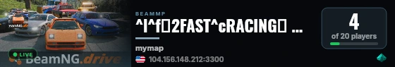 ^l^f💥2FAST^cRACING💥 🗺️^b[-[^eFreeroam ^f- ^6American Road^b]-]🗺️ ^aExplore ^b- ^aTop Mods ^b- ^aAntiGrief ^b- ^aCEI 🌐^b-|^cwww.^f2Fast^c.Racing^b|- ^6Hosted By ^bBeam^aHost^6.^bnet^p🌐 live status badge