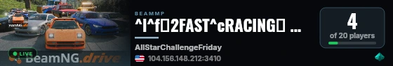 ^l^f💥2FAST^cRACING💥 🏟️^b[-[^eMonster Jam ^f- ^6All Star Challenge^b]-]🏟️ ^aCRD/BM ^b- ^aFreestyle ^b- ^aAntiGrief ^b- ^aCEI 🌐^b-|^cwww.^f2Fast^c.Racing^b|- ^6Hosted By ^bBeam^aHost^6.^bnet^p🌐 live status badge
