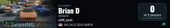 Brian D live status badge