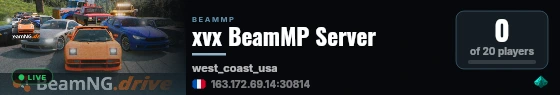 xvx BeamMP Server live status badge