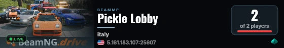 Pickle Lobby live status badge