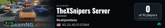 TheXSnipers Server live status badge