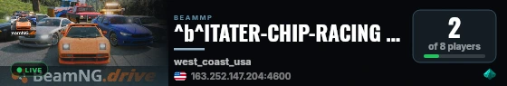 ^b^lTATER-CHIP-RACING ^r^l WestCoastUSA ^r^l^eVanilla Plus live status badge