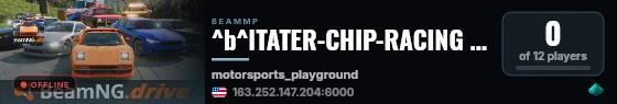 ^b^lTATER-CHIP-RACING ^r^l Motorsports Playground ^r^l^eVanilla Plus live status badge