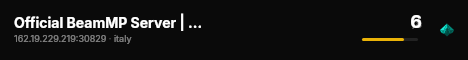 Official BeamMP Server | Italy (02) | Germany | 1 Vehicle live status badge