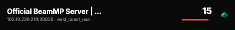 Official BeamMP Server | East Coast (01) | Germany | 1 Vehicle live status badge