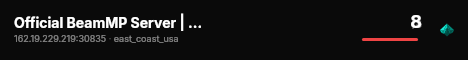 Official BeamMP Server | East Coast (02) | Germany | 1 Vehicle live status badge