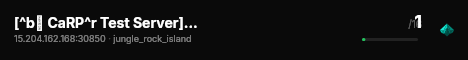 [^b🐟 CaRP^r Test Server][^4Jungle Rock Island 1^r] 🌃 ^1Night^r™️ / 🎯 ^6Real Missions^r™️ / 💵 ^eActual In-Game Economy 😱 ^r™️ / 🎩 ^bCapitalism^r™ live status badge