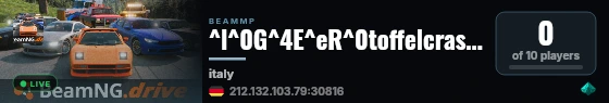 ^l^0G^4E^eR^0toffelcrash ^r- ^l^4Italy ^r-  ^o^02 Vehicle live status badge