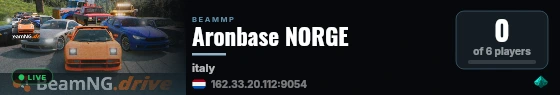 Aronbase NORGE live status badge