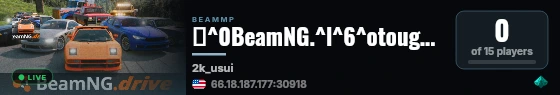 ⛩️^0BeamNG.^l^6^otouge ^r^0Official Server!^r ⛩️ | 🗻 ^o^024/7 Drift and Touge! ^r🗻 | 📡 Servers by Scrubbeth 📡| 🔰 ^l^0Usui Pass ^r 🔰 live status badge