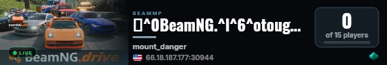 ⛩️^0BeamNG.^l^6^otouge ^r^0Official Server!^r ⛩️ | 🗻 ^o^024/7 Drift and Touge! ^r🗻 | 📡 Servers by Scrubbeth 📡| 🔰 ^l^0Mount Danger ^r 🔰 live status badge