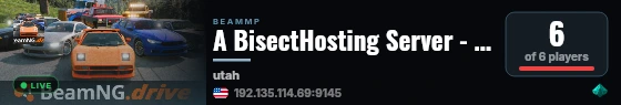 A BisectHosting Server - bdbcd221 live status badge
