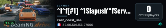 ^l^f[#1] ^1Slapush'^fServer ^4[ALPHA] ^f| Map : East Coast Usa live status badge