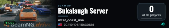 Bukalaugh Server live status badge