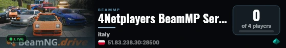 4Netplayers BeamMP Server live status badge