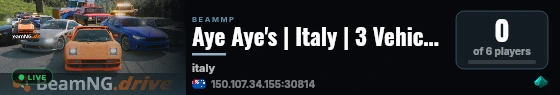 Aye Aye's | Italy | 3 Vehicles live status badge