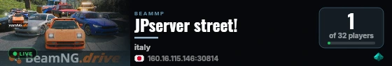 JPserver street! live status badge