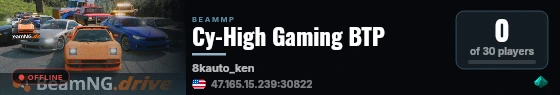 Cy-High Gaming BTP live status badge