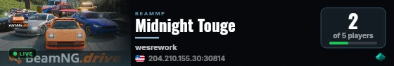 Midnight Touge live status badge