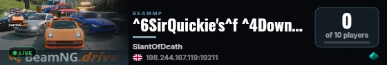 ^6SirQuickie's^f ^4Downhill Destruction & Mystery Maps^4 live status badge