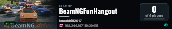 BeamNGFunHangout live status badge