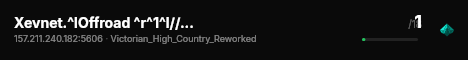 Xevnet.^lOffroad ^r^1^l// ^r4x4 ^1^l// ^rTracks ^1^l// ^rRock Crawling ^1^l// ^rDiscord: https://xevnet.au live status badge