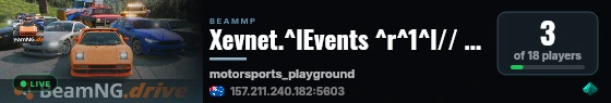 Xevnet.^lEvents ^r^1^l// ^rRacing ^1^l// ^rCops 'n Robbers ^1^l// ^rMods ^1^l// ^rDiscord: https://xevnet.au live status badge