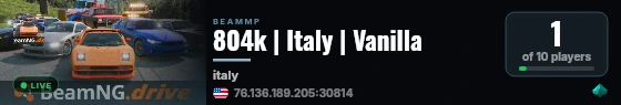 804k | Italy | Vanilla live status badge