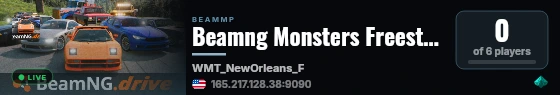 Beamng Monsters Freestyle live status badge