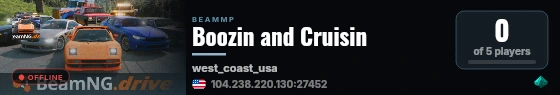 Boozin and Cruisin live status badge