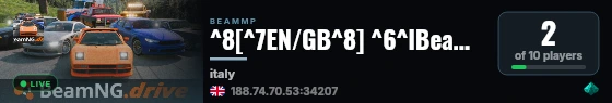 ^8[^7EN/GB^8] ^6^lBeam^0^lMP ^r^7| ^6^lVanilla ^r^7| ^c^lItaly ^r^7| ^a^naustino.net live status badge