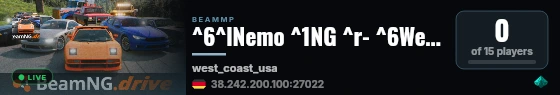 ^6^lNemo ^1NG ^r- ^6West Coast (2Vehicles) live status badge